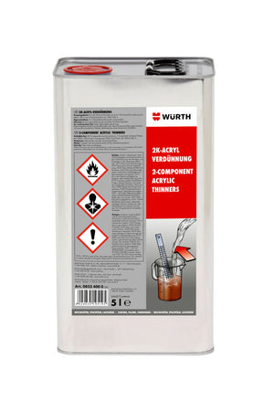 Flasche mit Verdünnung-Lack-VERDUENN, klarer Flüssigkeit, für Lacke und Farben geeignet.