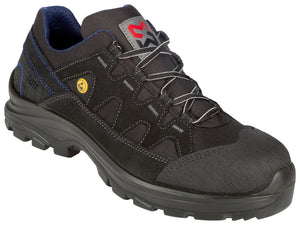 Sicherheitshalbschuh S2-HS COMFORT FLX mit flexibler Laufsohle und Stahlkappe in Schwarz.