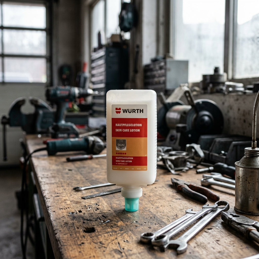 M24–Würth Hautpflegelotion Weiß – Feuchtigkeitsspendend Für HandwerkerHaben Sie genug von trockenen Händen nach einem langen Arbeitstag? Die M24–Würth Hautpflegelotion Weiß ist die Lösung, die Sie brauchen!Diese speziell für HandwerkerArbeitsschutzM24–Würth Hautpflegelotion Weiß