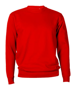 Roter Arbeitspullover STX Sweatshirt ST702 mit Rundhalsausschnitt und elastischen Bündchen.