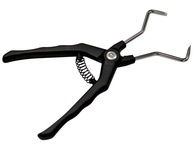 Kompakte Zange mit ergonomischen Griffen aus robustem Stahl für präzises Greifen und Biegen.