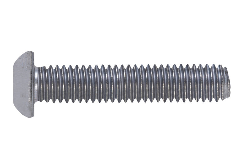 Schraube mit abgeflachtem Halbrundkopf, 10 mm Durchmesser, 9 mm Länge, verzinkt.