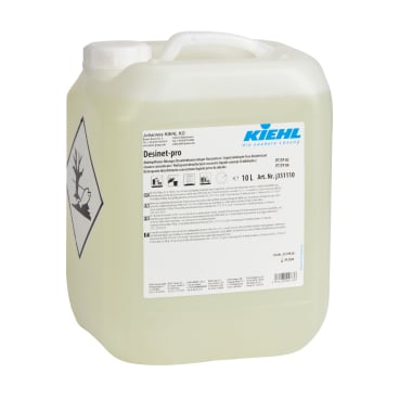 10L Kanister Desinet pro mit BAuA-Reg-Nr. N-110345, robustes und praktisches Design.