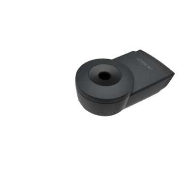 Schwarzer Lesseau Professional Seifenspender mit runder Oberseite.