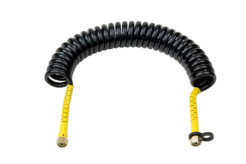Black and yellow air spring with a length of 4.0 meters.