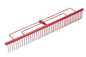 Gartenrechen RECH aus robustem Stahl mit ergonomischem Holzgriff und flexiblen Zinken.