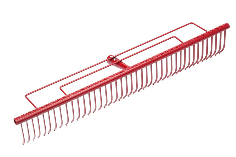 Gartenrechen RECH aus robustem Stahl mit ergonomischem Holzgriff und flexiblen Zinken.