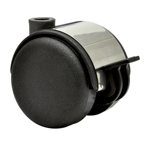 Möbelrolle MOEBLDPROLL-HART mit 75 mm Durchmesser und integriertem Bremssystem für Stabilität.