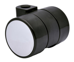 Möbelrolle MOEBLDPROLL-HART mit 75 mm Durchmesser und integriertem Bremssystem für Stabilität.