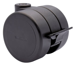 Möbelrolle MOEBLDPROLL-HART mit 75 mm Durchmesser und integriertem Bremssystem für Stabilität.