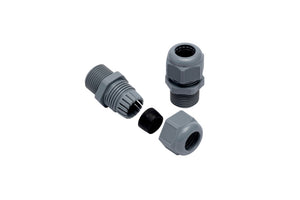 Kabelverschraubung PG-KABELVERSCHR.-PG-11-3 aus robustem Kunststoff mit IP68 Schutzklasse.