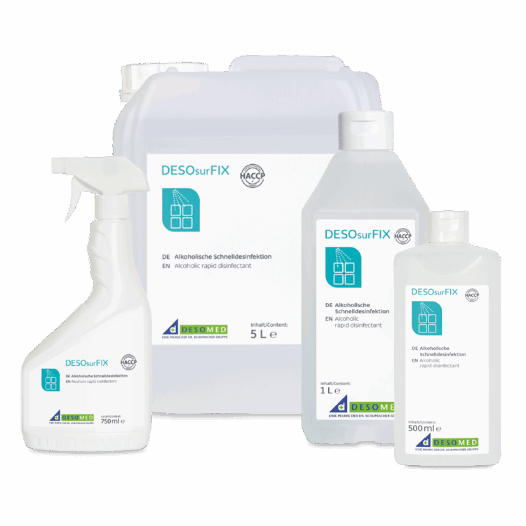 5-Liter-Kanister DESOsurFIX für Desinfektion, mit BAuA-Reg-Nr. N-96935.