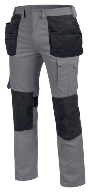 Grau/Anthrazit Arbeitshose POCKET BUHO CETUS mit vielen Taschen und elastischem Bund für Komfort.