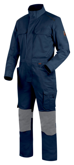 Arbeitsoverall CETUS in Dunkelblau und Grau mit praktischen Taschen und ergonomischer Passform.