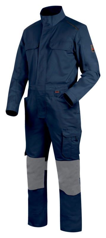 Arbeitsoverall CETUS in Dunkelblau und Grau mit praktischen Taschen und ergonomischer Passform.