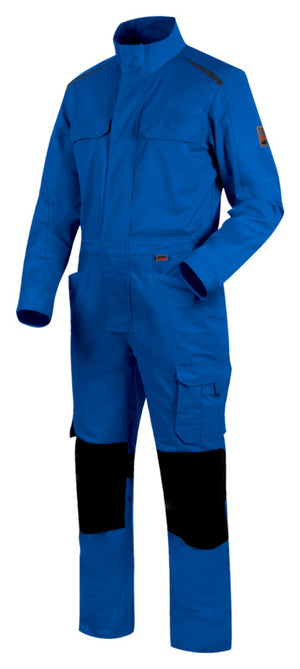 Arbeitsoverall CETUS in Royalblau und Schwarz mit mehreren Taschen und robustem Reißverschluss