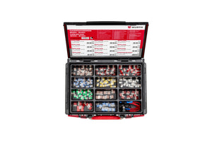 Microphone system with two units, featuring a compact design and clear audio quality.