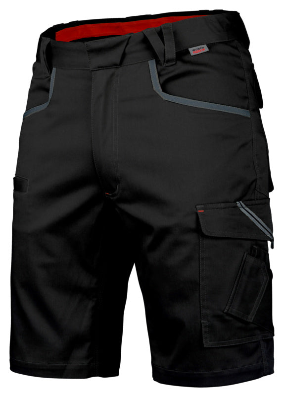 Schwarze Arbeitsshorts BERMUDA STRETCH X mit praktischen Taschen und elastischem Bund.