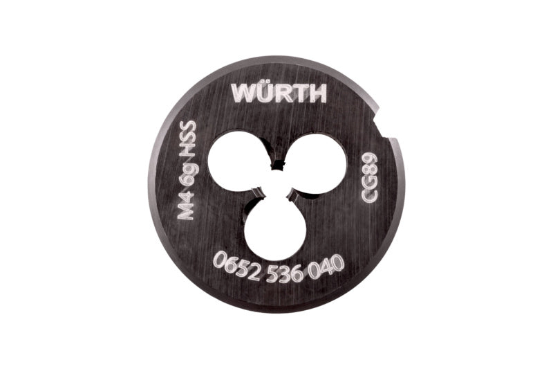 Schneideisen SHNDEIS HSS WN aus Hochgeschwindigkeitsstahl mit scharfen Kanten für präzises Gewindeschneiden.