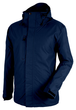 Wetterschutzjacke JACK TALLINN 3IN1 in Blau mit abnehmbarer Kapuze und mehreren Taschen.