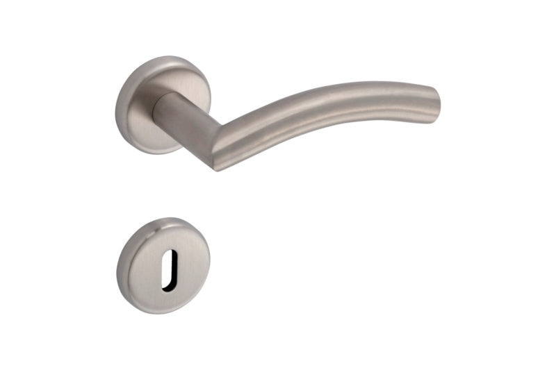 Edelstahl-Türdrücker TD-A2-A207-CLICKFIX mit modernem Design und glattem Griff für einfache Montage.