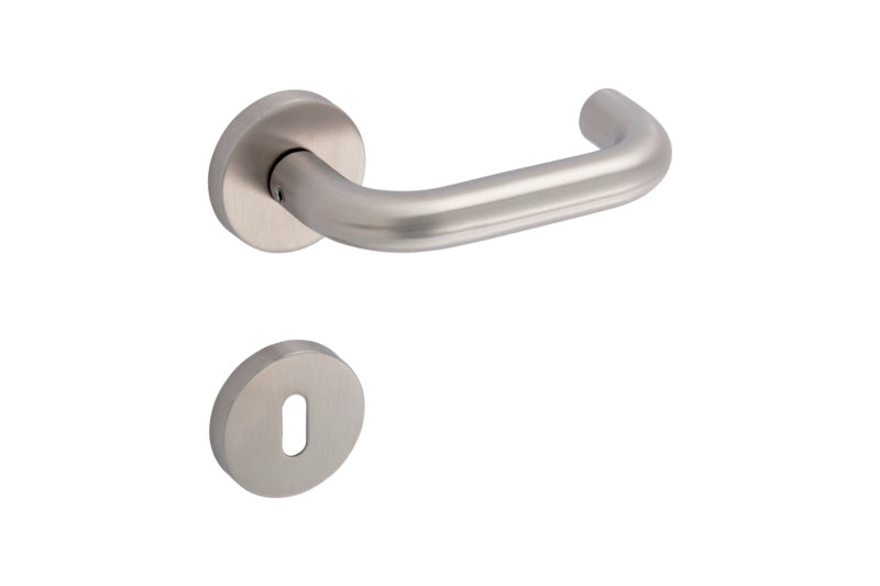 Türdrücker aus Edelstahl mit glatter Oberfläche für Wohn- und Privatbereich, Modell TD-A2-A102-ROS.