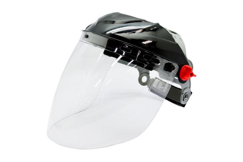 Transparenter Gesichtsschutzschirm GESISHTZSHIRM VP mit verstellbarer Kopfhalterung für optimalen Schutz.