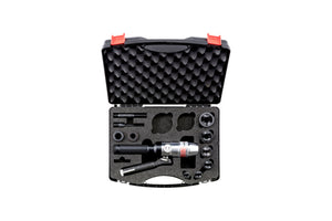Blechlocher Set mit hydraulischer Funktion für Lochgrößen von M16 bis M40 in robustem Design.