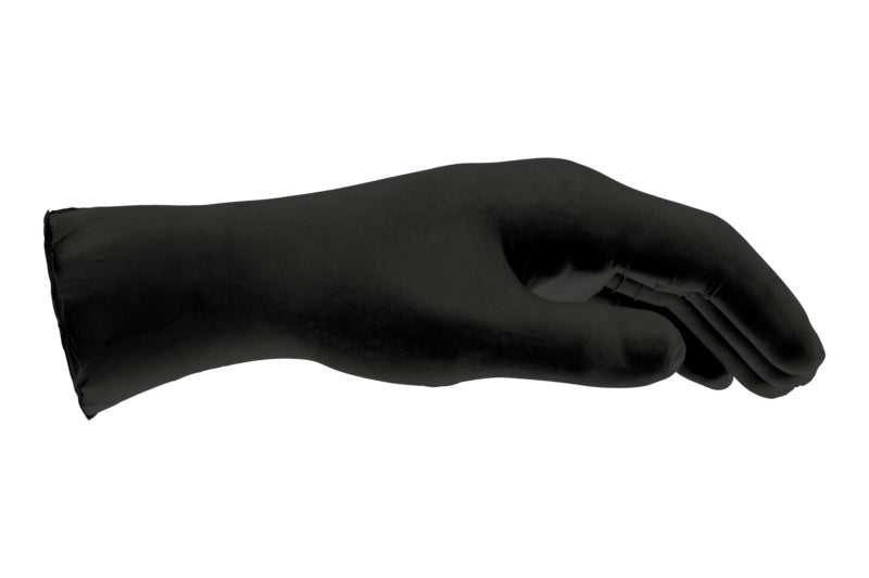 Schwarze, puderfreie Nitrilhandschuhe in einer Packung mit 100 Stück für vielseitige Anwendungen.