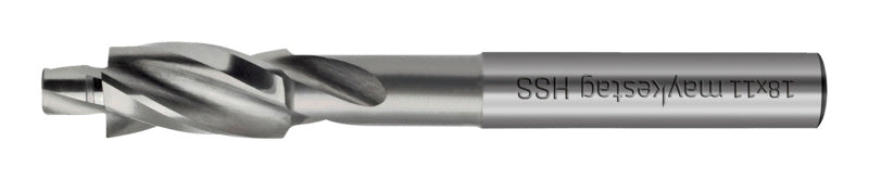 Flachsenker FLSER mit 10 mm Durchmesser und ergonomischem Griff für präzise Senkungen in Metall und Holz.