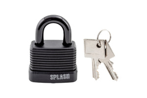 Schwarzes Aluminium-Vorhängeschloss mit 45 mm Bügel für vielseitige Sicherheitsanwendungen.