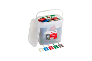 Set mit 400 Abstandsmontageclips aus Polypropylen, 60x45 mm, in praktischer Verpackung
