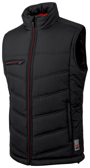 Schwarze Arbeitsweste von New Craft mit mehreren Taschen und verstellbarem, ergonomischem Schnitt.