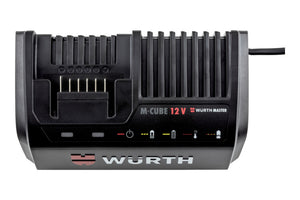 Ladegerät für Akku-Maschinen mit LED-Anzeige und USB-Anschluss, kompakt und langlebig.