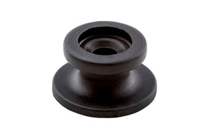 Black round connectors, 20mm diameter, packaged in a box of 50 units.