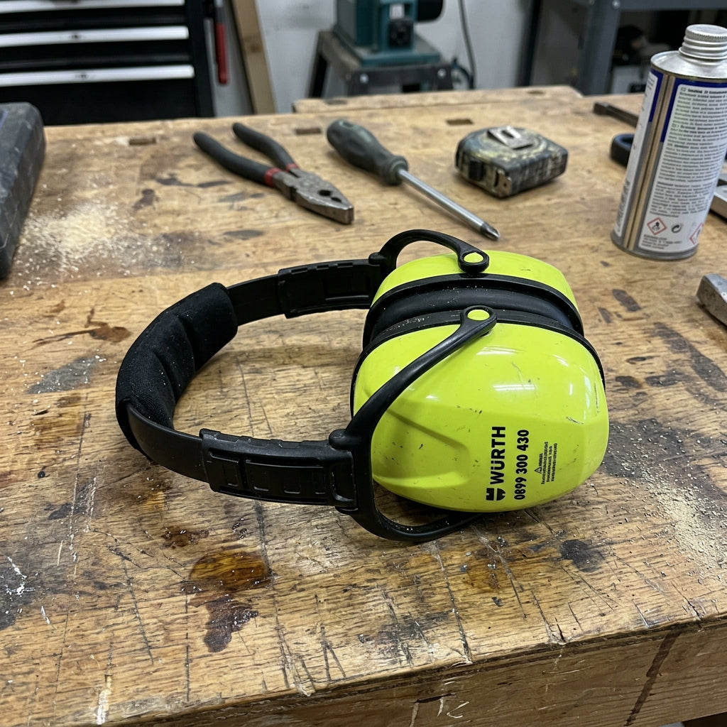 Kapselgehörschutz in Schwarz mit gepolsterten Ohrmuscheln und ergonomischem Design.