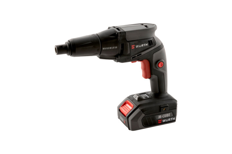 Kompakter Akku-Schnellbaubohrschrauber mit gummiertem Griff und integrierter LED-Arbeitsleuchte.