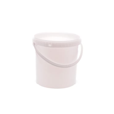 Weißer 10L Eimer aus robustem Kunststoff mit Henkel