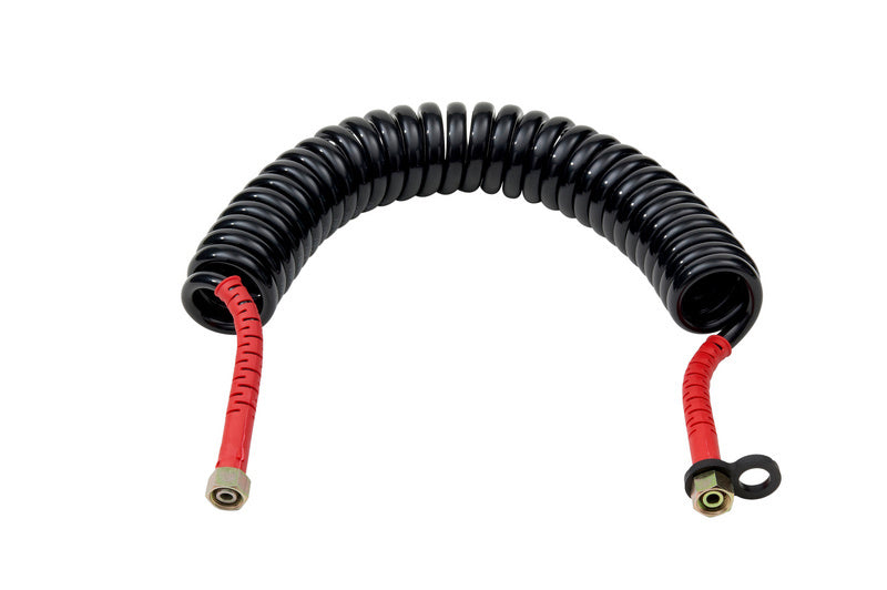 Black and red air spring with a length of 4.0 meters, designed for various applications.