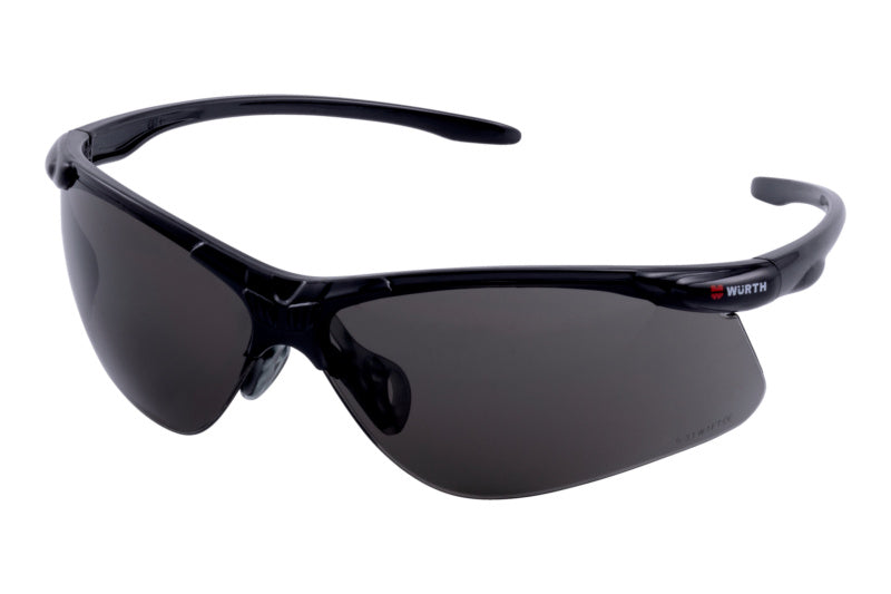 Schutzbrille SHTZBRIL-EN166-ASKELLA-SMOKE mit rauchfarbenen Gläsern und ergonomischem Design.