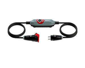 Personenschutzschalter VERT-PRCD-S+ mit 3 Meter Kabel und 1-Fach Steckdose in wetterfester Hülle.