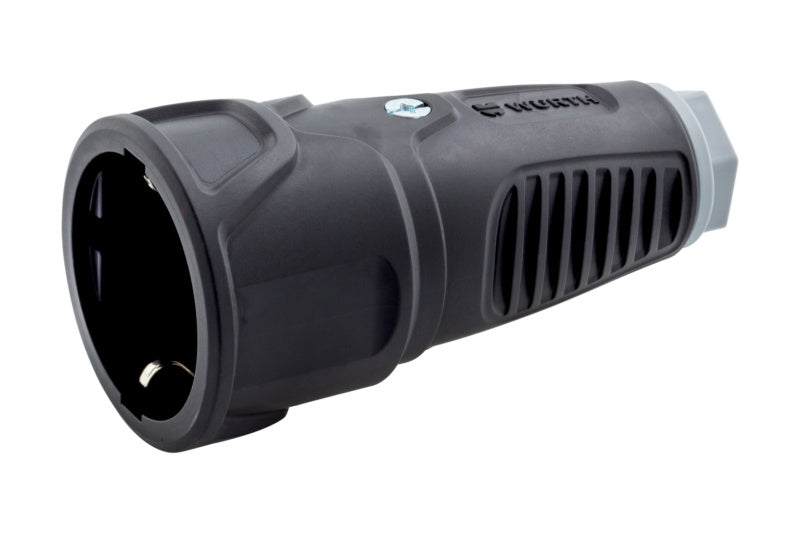 Schutzkontakt Kupplung KUPPL VOLLGUMMI aus strapazierfähigem Vollgummi mit ergonomischem Design.