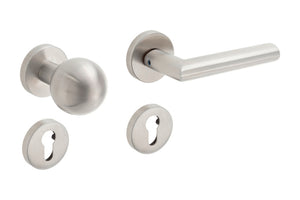 Edelstahl-Türdrücker TD-A2-A133-ROS mit mattschimmernder Oberfläche und ergonomischem Design.