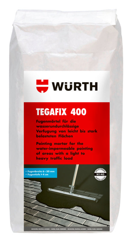 Anthrazitfarbenes Fugenmaterial in einem 25-kg-Paket für Bau- und Renovierungsarbeiten.