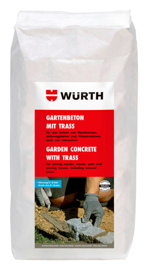 Montage und Reparatur-BET-GARTENBETON-M.TRASS-25KG     Verpackungsinhalt    1 Einheit