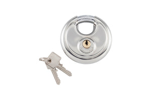 Rundes Vorhängeschloss aus Edelstahl mit 80 mm Bügel für vielseitige Anwendungen.