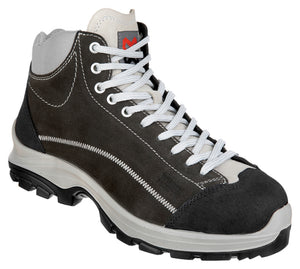 Grau S3 Sicherheitsstiefel ATLANTIS mit wasserabweisendem Leder und rutschfester Sohle.