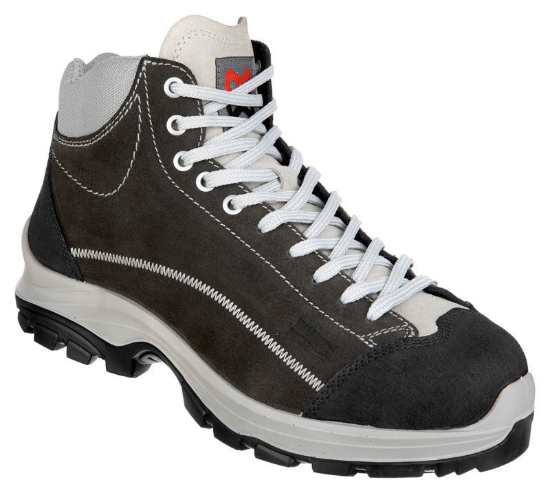 Grau S3 Sicherheitsstiefel ATLANTIS mit wasserabweisendem Leder und rutschfester Sohle.