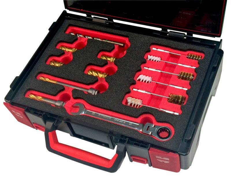 Set of 14 ABS reibahlen with various sizes and shapes for precise machining tasks.