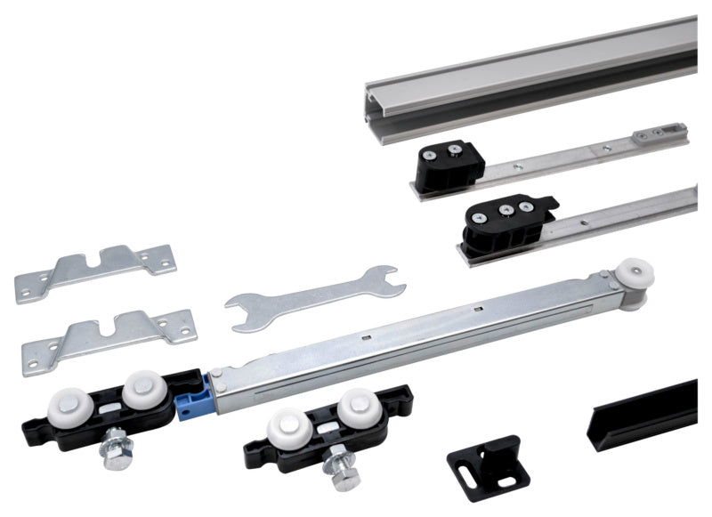 Schiebetürbeschlag für Zimmertüren in robustem Design mit einfacher Installation und hoher Tragfähigkeit.